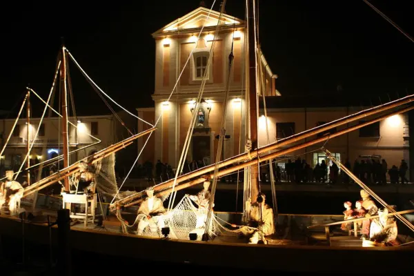Il presepe allestito presso il Museo della Marineria di Cesenatico