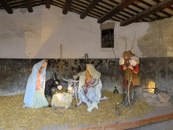 Un'altra vista del presepe allestito nel pozzo della conserva