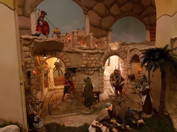 Veduta di una scena del Presepe di San Marco a Fano