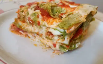 Una porzione di lasagne verdi