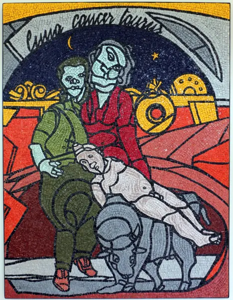 Zodiaco, mosaico di Marco Santi su disegno di Valerio Adami, 2013, MAR Ravenna