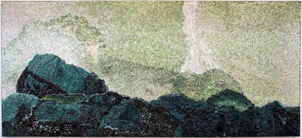 Le montagne incantate, mosaico di Luciana Notturni e Daniele Strada su disegno di Michelangelo Antonioni, 1997, MAR Ravenna