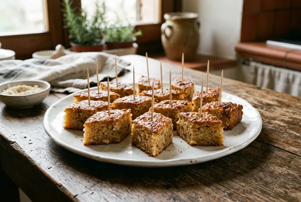 Torta di riso alla bolognese tagliata a rombi
